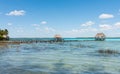 Pier on the lake in Bacalar, Mexico Royalty Free Stock Photo