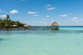 Pier on the lake in Bacalar, Mexico Royalty Free Stock Photo