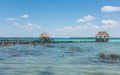 Pier on the lake in Bacalar, Mexico Royalty Free Stock Photo