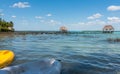 Pier on the lake in Bacalar, Mexico Royalty Free Stock Photo