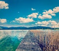 Pier in the lake in countryside