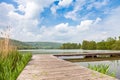 Pier at Lake Echternach in Luxembourg Royalty Free Stock Photo
