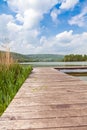 Pier at Lake Echternach in Luxembourg Royalty Free Stock Photo