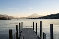 Pier on lake Lucerne in Kussnacht Royalty Free Stock Photo