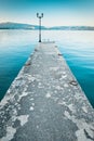 A pier by the Lake Ohrid, Macedonia Royalty Free Stock Photo
