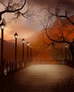 Pier with lanterns