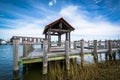 Pier in the Lewes and Rehoboth Canal, in Lewes, Delaware. Royalty Free Stock Photo
