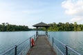 Pier at MacRitchie Reservoir in Singapore Royalty Free Stock Photo