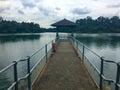Pier at Macritchie reservoir Singapore Royalty Free Stock Photo