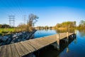 Pier at Merritt Point Park, in Dundalk, Maryland. Royalty Free Stock Photo