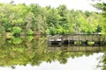 Pier at Mirror Lake State Park in Wisconsin Royalty Free Stock Photo