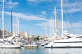 Pier with moored sailing yachts Royalty Free Stock Photo