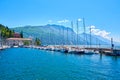 Pier near Lake Garda. Riva del Garda, Italy. Royalty Free Stock Photo