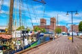 Pier Oslo Fjord with sailing ship, Norway