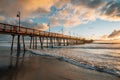 The pier and Pacific Ocean at sunset, in Imperial Beach, near San Diego, California