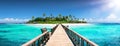 Pier For Paradise Island - Tropical Destination Royalty Free Stock Photo