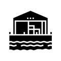 pier of port glyph icon vector illustration