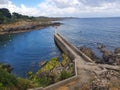 Pier of the port of Grigneau, Britanny region, France Royalty Free Stock Photo