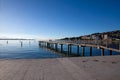Pier in Portorose beach in Northern Adriatic Sea