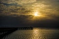 Pier on Red Sea in Hurghada/Makadi Bay at sunrise Royalty Free Stock Photo