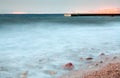Pier in Red Sea at late evening near Aqaba town Royalty Free Stock Photo