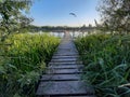 Pier on the river of incredible beauty