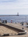 Pier at Roker, Sunderland, UK with lighthouse Royalty Free Stock Photo