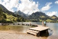 Pier on Schwarzsee lake