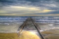 Pier sea in winter hdr Royalty Free Stock Photo