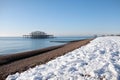 Pier seaside snow architecture winter Royalty Free Stock Photo