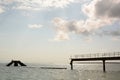 The pier silhouette. Inhaca village. Inhaca island. Maputo. Mozambique Royalty Free Stock Photo