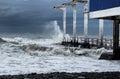 Pier during the storm