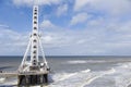 Pier at Strandweg Boulevard at Scheveningen districts. Hague Den Haag. South Holland. Netherlands Royalty Free Stock Photo