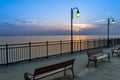 Pier at sundown in Miedzyzdroje, Poland Royalty Free Stock Photo