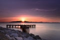 Pier at sunrise, eastern Thailand Royalty Free Stock Photo