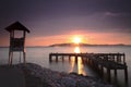 Pier at sunrise, eastern Thailand Royalty Free Stock Photo