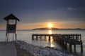 Pier at sunrise, eastern Thailand Royalty Free Stock Photo