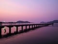 pier at sunrise or sunset Royalty Free Stock Photo