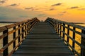 Pier at Sunrise on the York River in Yorktown, Virginia Royalty Free Stock Photo