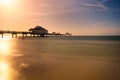 Pier 60 at sunset on a Clearwater Beach in Florida Royalty Free Stock Photo