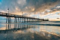 The pier at sunset, in Imperial Beach, near San Diego, California Royalty Free Stock Photo