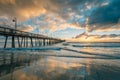 The pier at sunset, in Imperial Beach, near San Diego, California Royalty Free Stock Photo