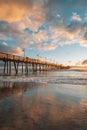 The pier at sunset, in Imperial Beach, near San Diego, California Royalty Free Stock Photo