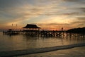 The Pier at sunset Pulau Tiga Royalty Free Stock Photo