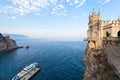 Pier and Swallow Nest castle over Black Sea Royalty Free Stock Photo