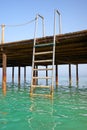 Pier swim ladder, tropical summer vacation concept