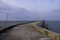 The pier on Tanjung Medang Beach, Rupat Utara Royalty Free Stock Photo