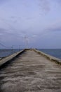The pier on Tanjung Medang Beach, Rupat Utara Royalty Free Stock Photo