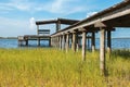 Pier to boathouse on water