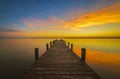 Pier to heaven, Weiden am See, Austria Royalty Free Stock Photo